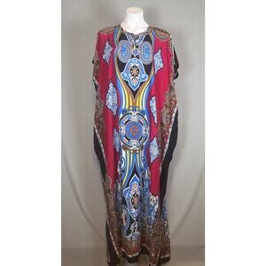 Kraton Mas Hadiputra Gemilang Batik Kaftan Modest No Side Slit House Dress Mumu